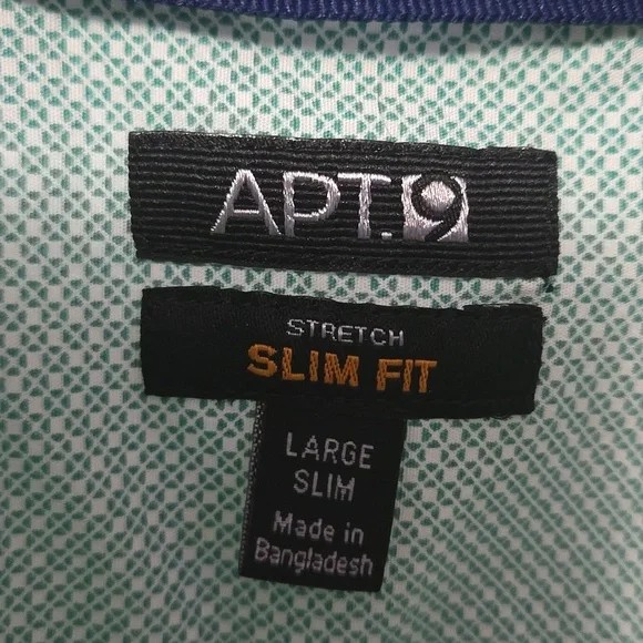 APT. 9 Green Print Short Sleeve Shirt - Picture 4 of 9